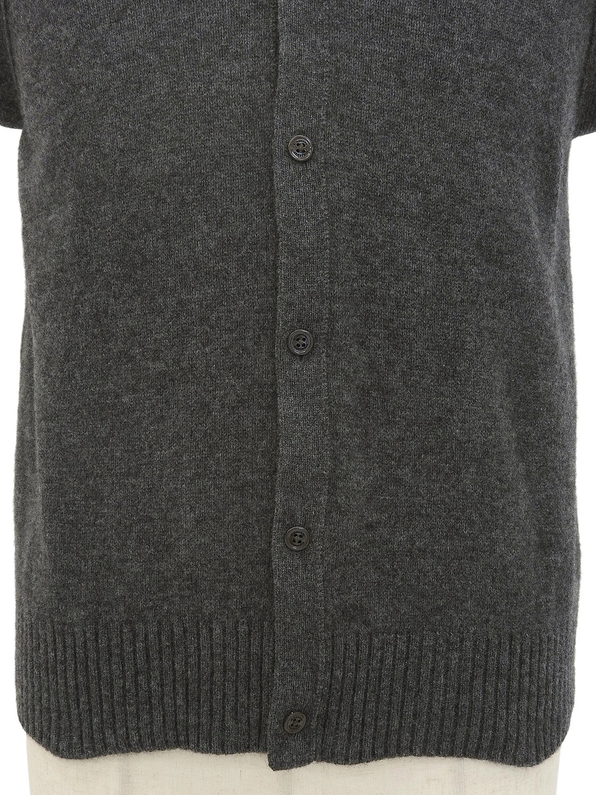 Wool logo embroidered knit vest in grey