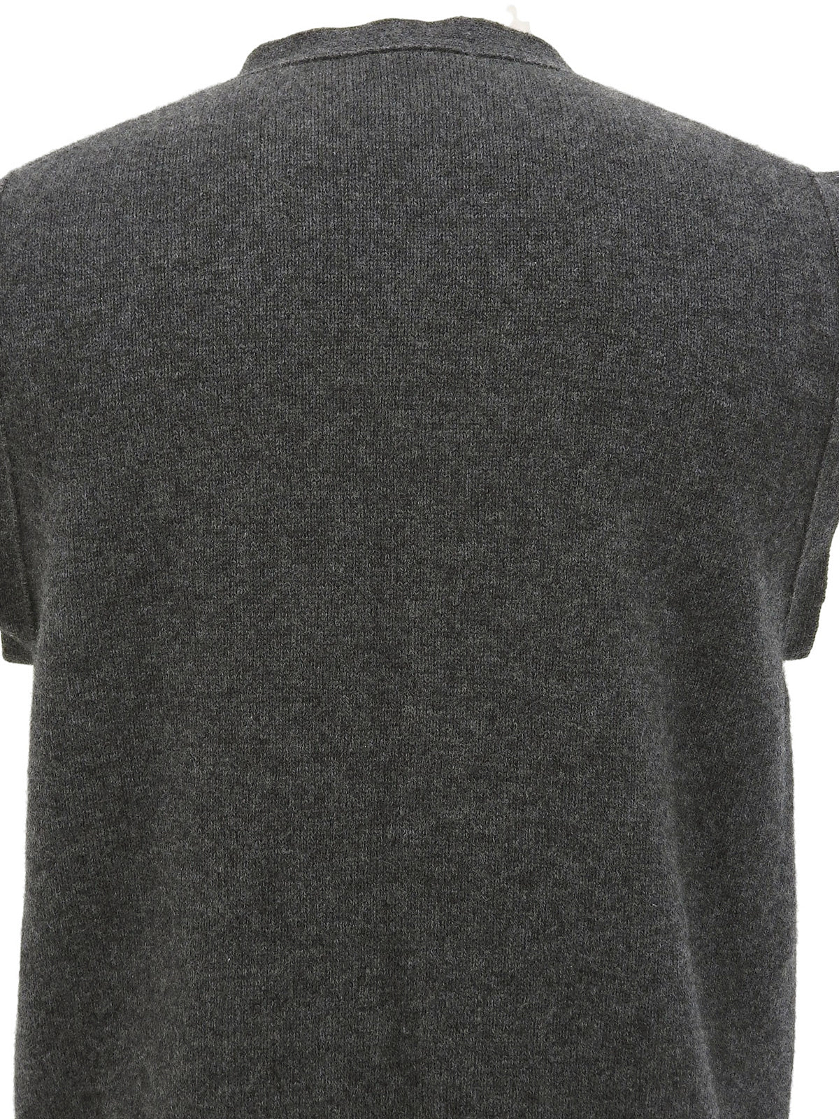 Wool logo embroidered knit vest in grey