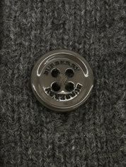 Wool logo embroidered knit vest in grey