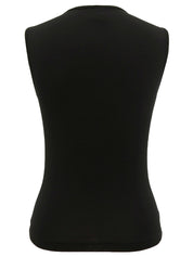 デザイン刺繍ノースリーブトップス ブラック/マルチ