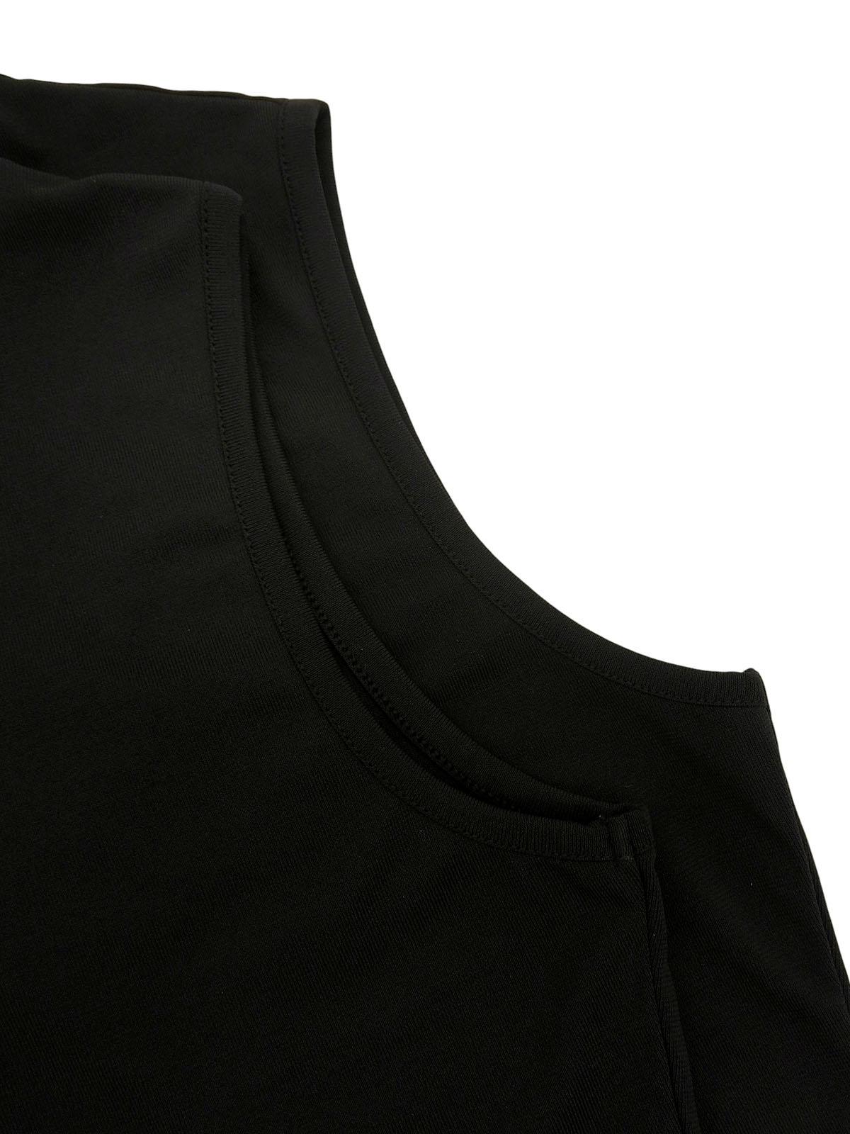 デザイン刺繍ノースリーブトップス ブラック/マルチ