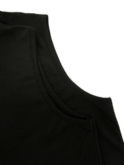 デザイン刺繍ノースリーブトップス ブラック/マルチ