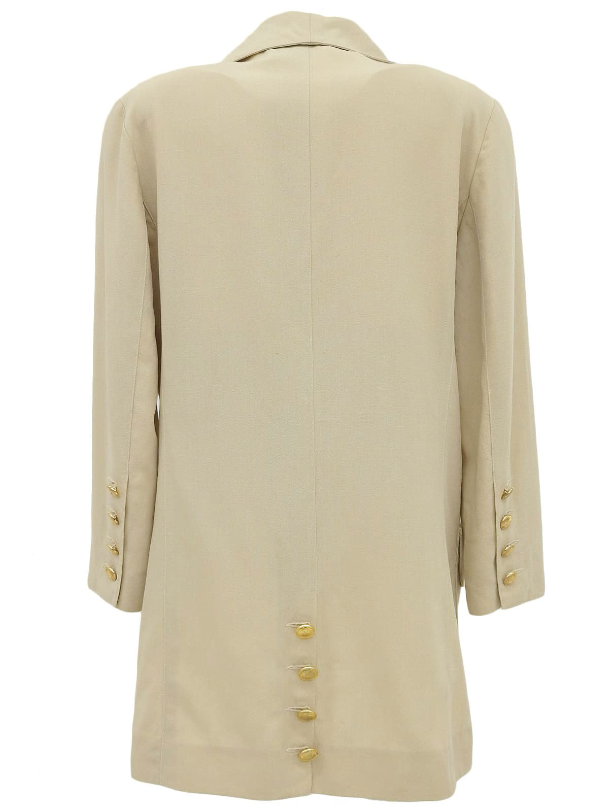 CCマークボタンロングジャケット #36 ベージュ