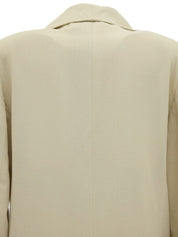 CCマークボタンロングジャケット ベージュ