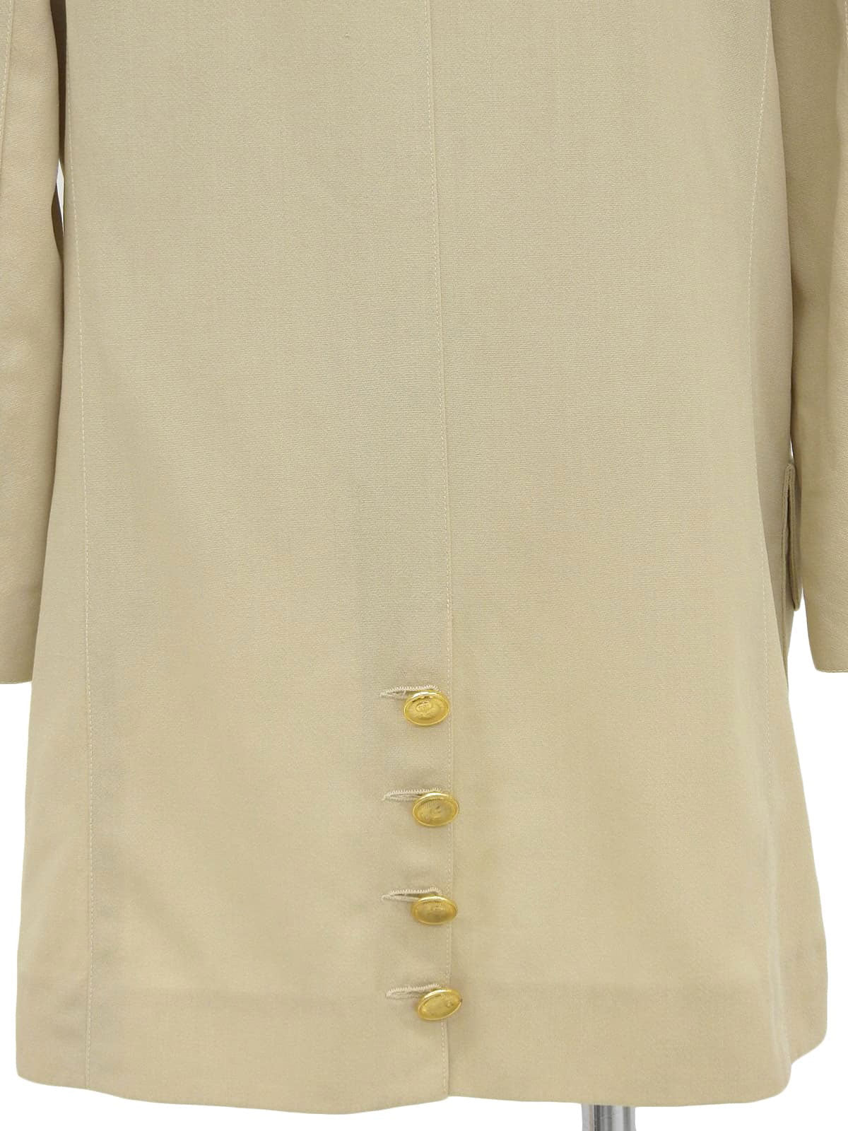 CCマークボタンロングジャケット ベージュ