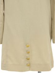 CCマークボタンロングジャケット ベージュ