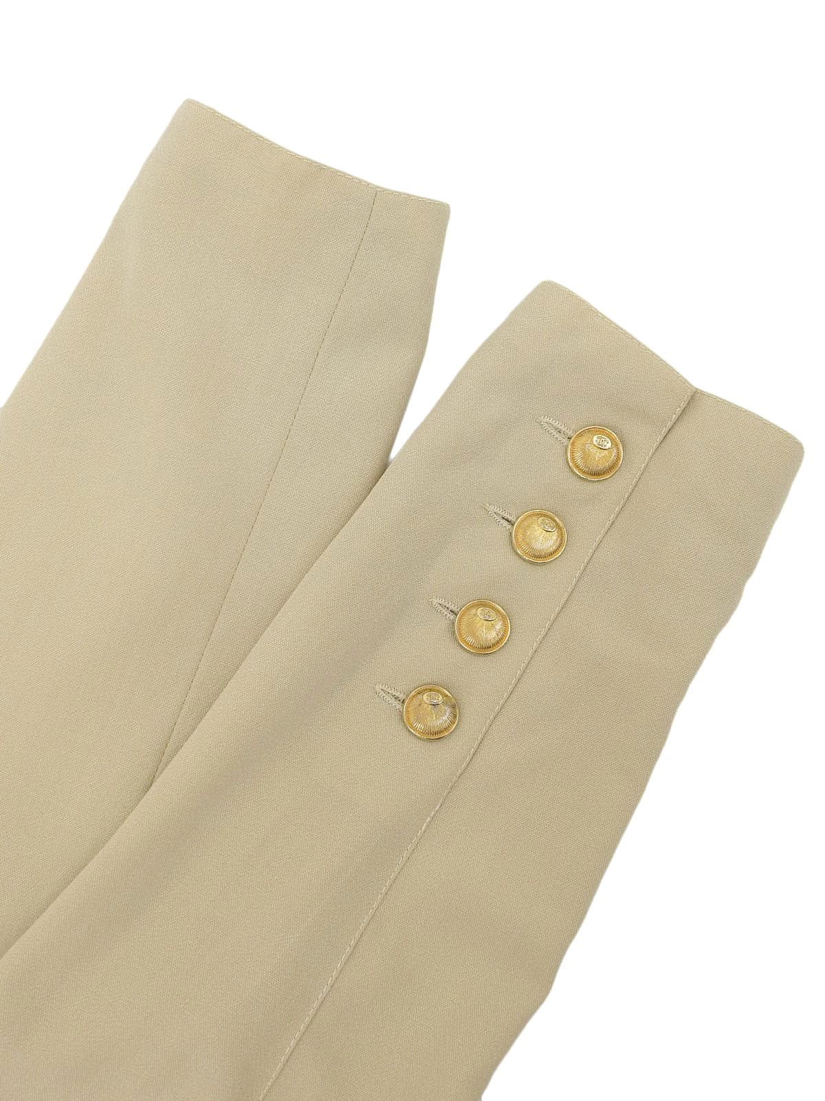 CCマークボタンロングジャケット ベージュ