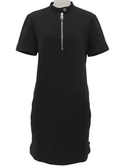 ロゴハーフジップアップワンピース ブラック