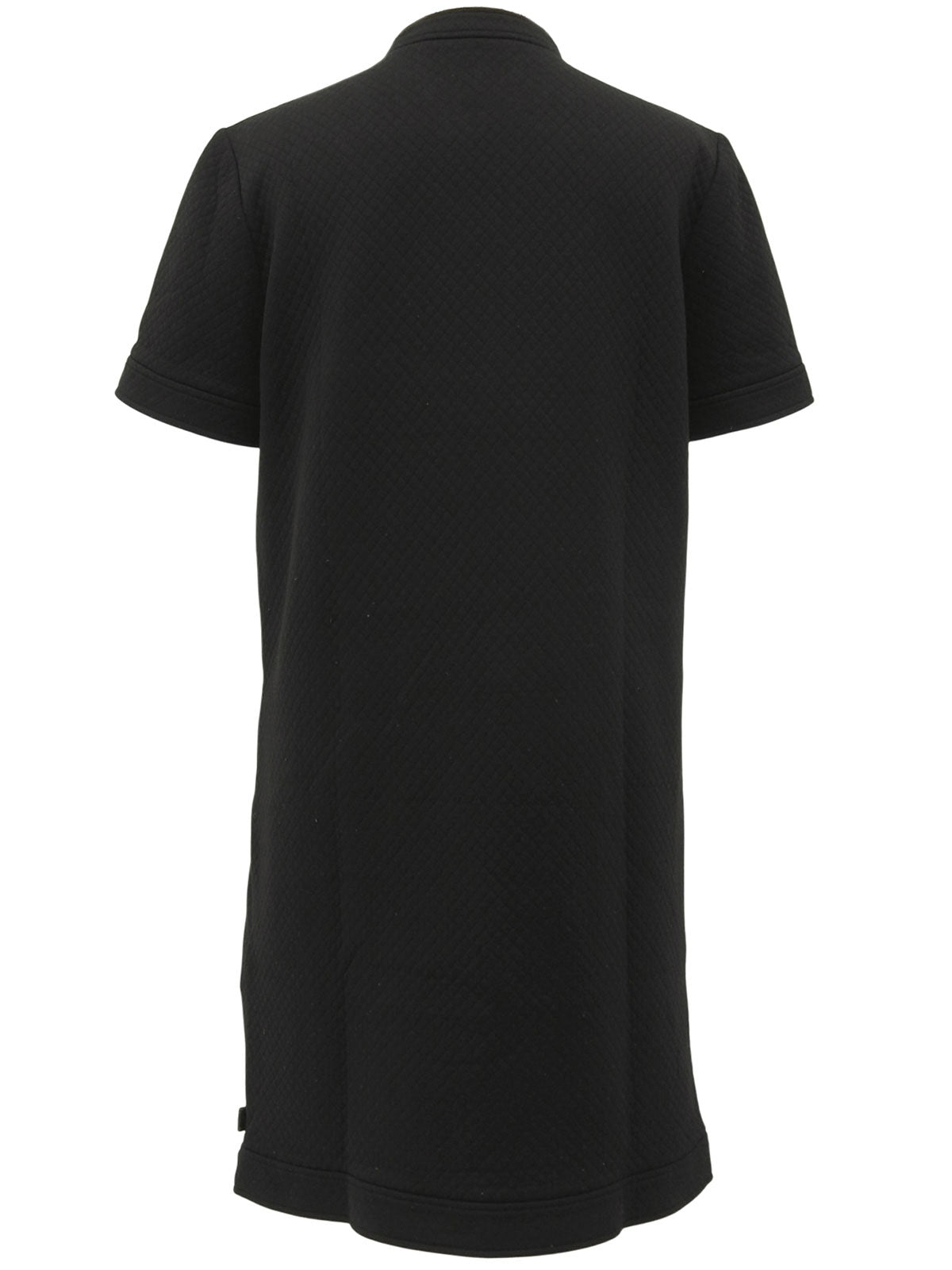 Logo Half Zip-Up Dress in Black