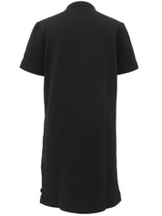 Logo Half Zip-Up Dress in Black