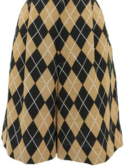 Logo Button Check Pattern Shorts Beige/Black