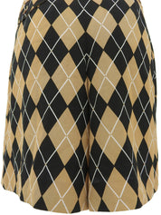 Logo Button Check Pattern Shorts Beige/Black