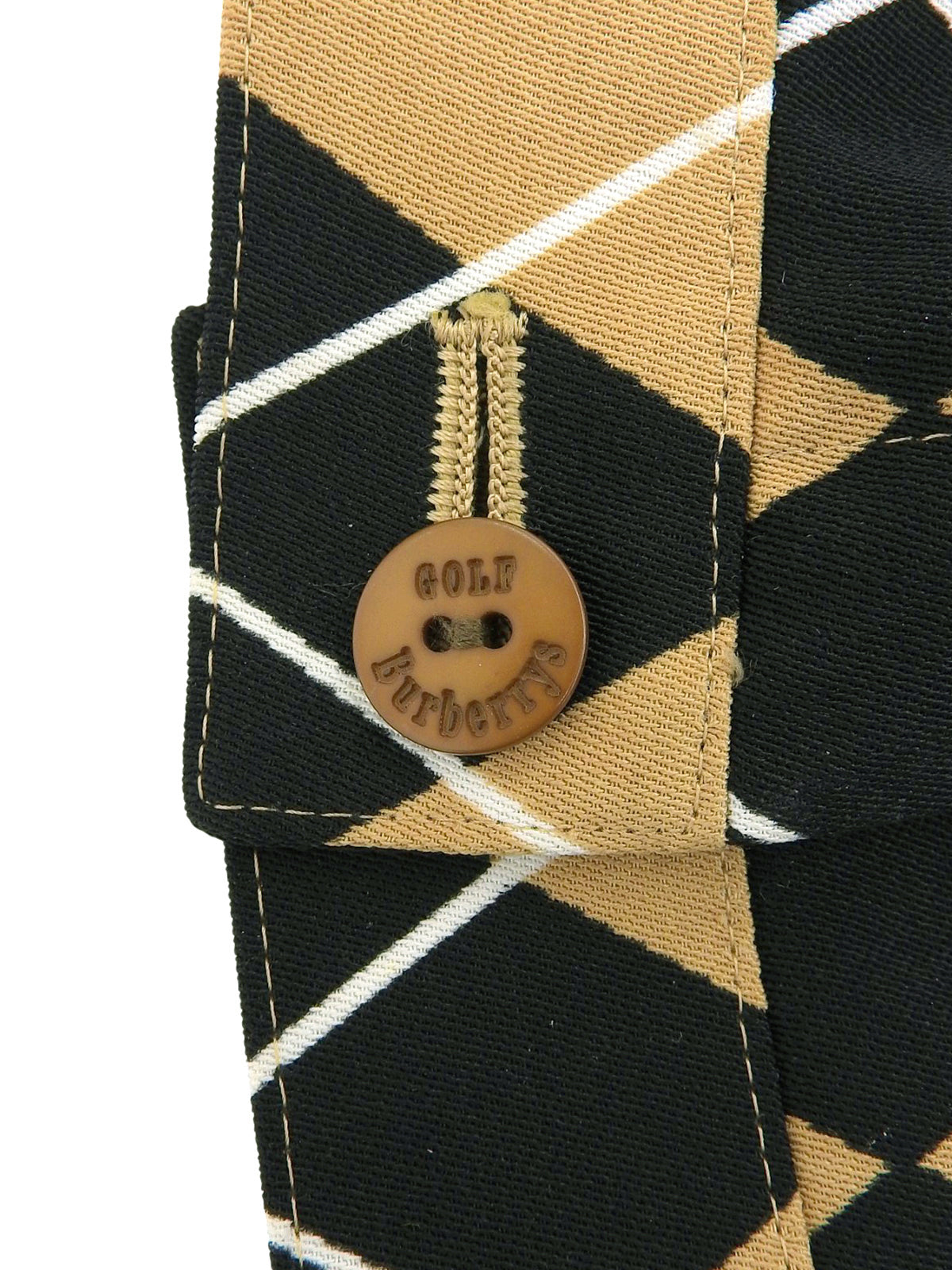 Logo Button Check Pattern Shorts Beige/Black