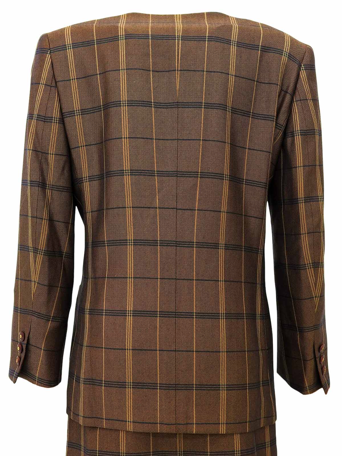 Check Pattern Logo Button Set in Brown/Multi