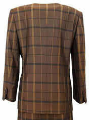 Check Pattern Logo Button Set in Brown/Multi