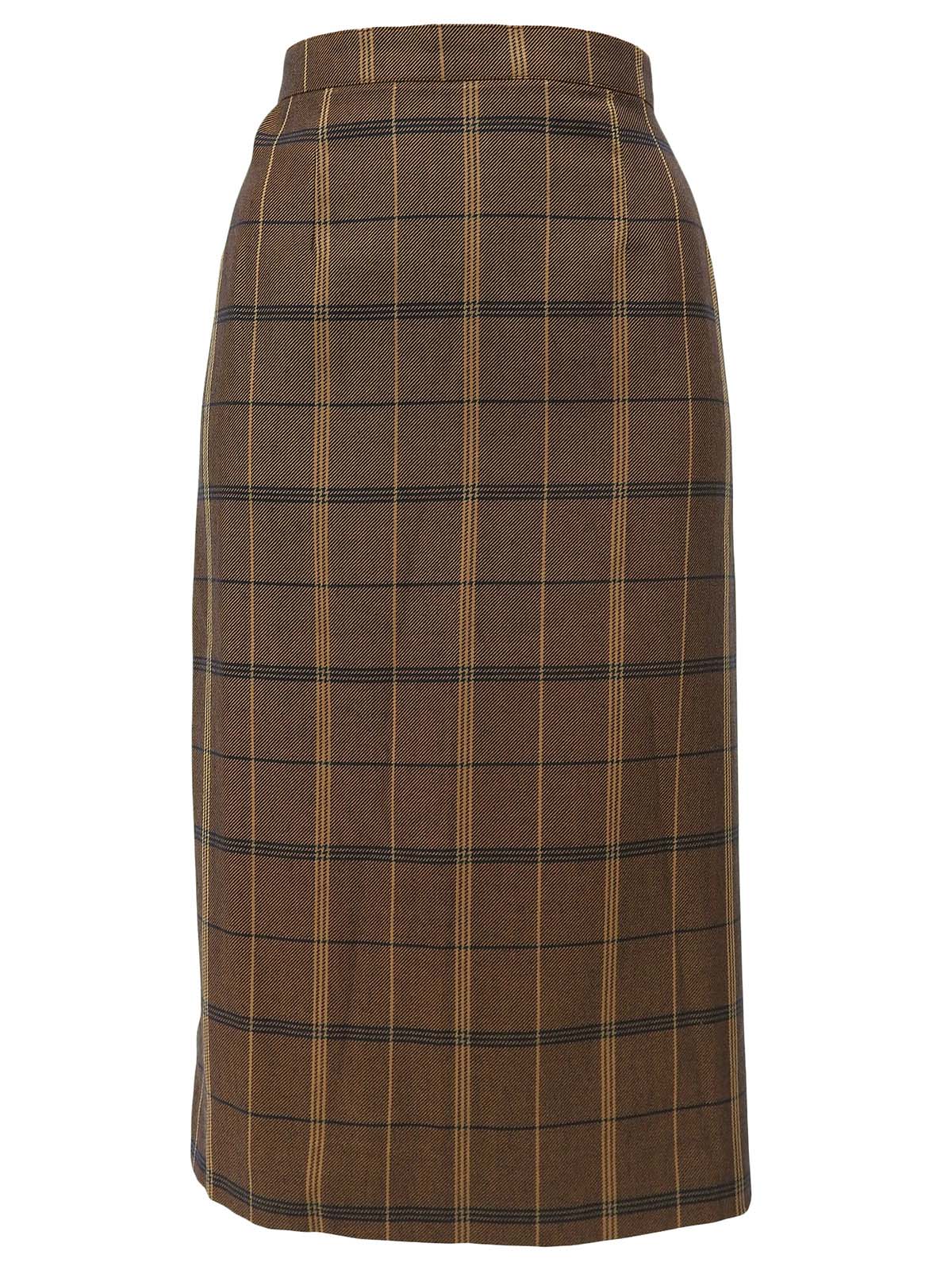 Check Pattern Logo Button Set in Brown/Multi