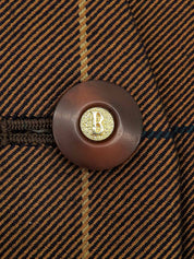 Check Pattern Logo Button Set in Brown/Multi
