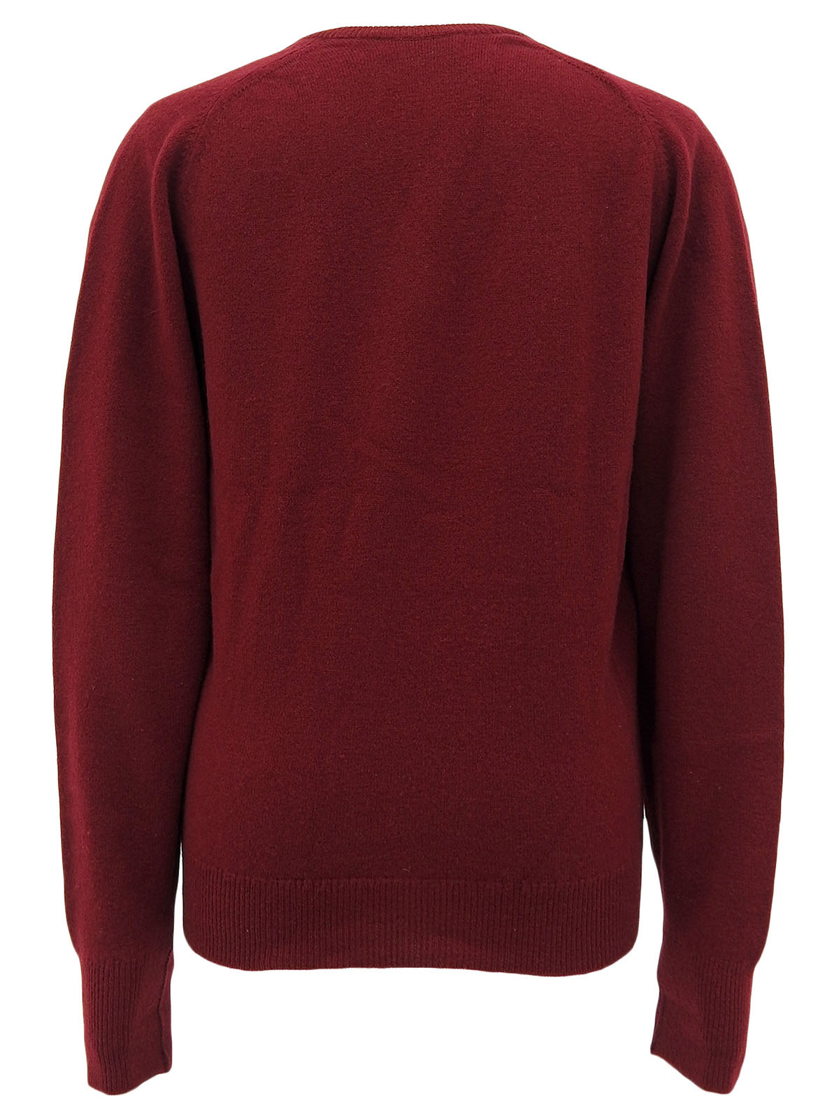 Embroidered Logo V-Neck Sweater in Bordeaux
