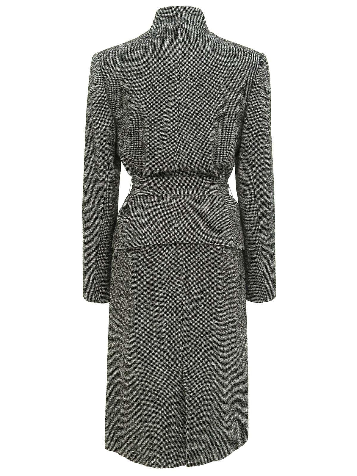 ウールラメローズコサージュセットアップ グレー