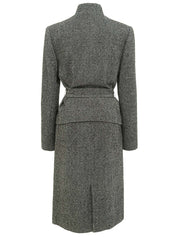 ウールラメローズコサージュセットアップ グレー