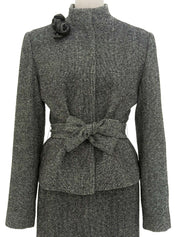 Wool Lamé Rose Corsage Set-Up #40 Gray
