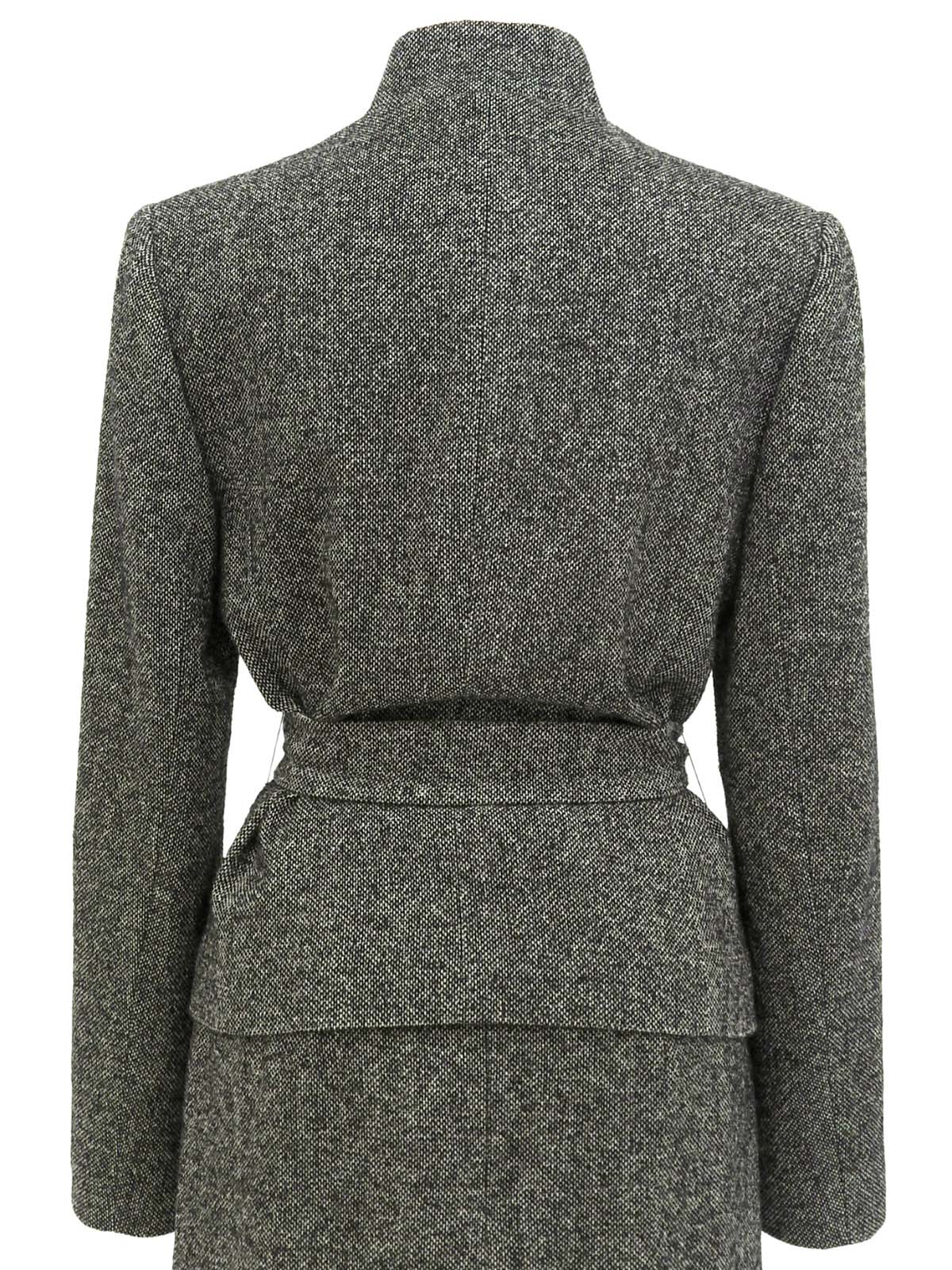 ウールラメローズコサージュセットアップ グレー