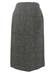 ウールラメローズコサージュセットアップ グレー