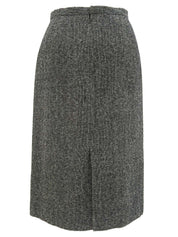 ウールラメローズコサージュセットアップ グレー