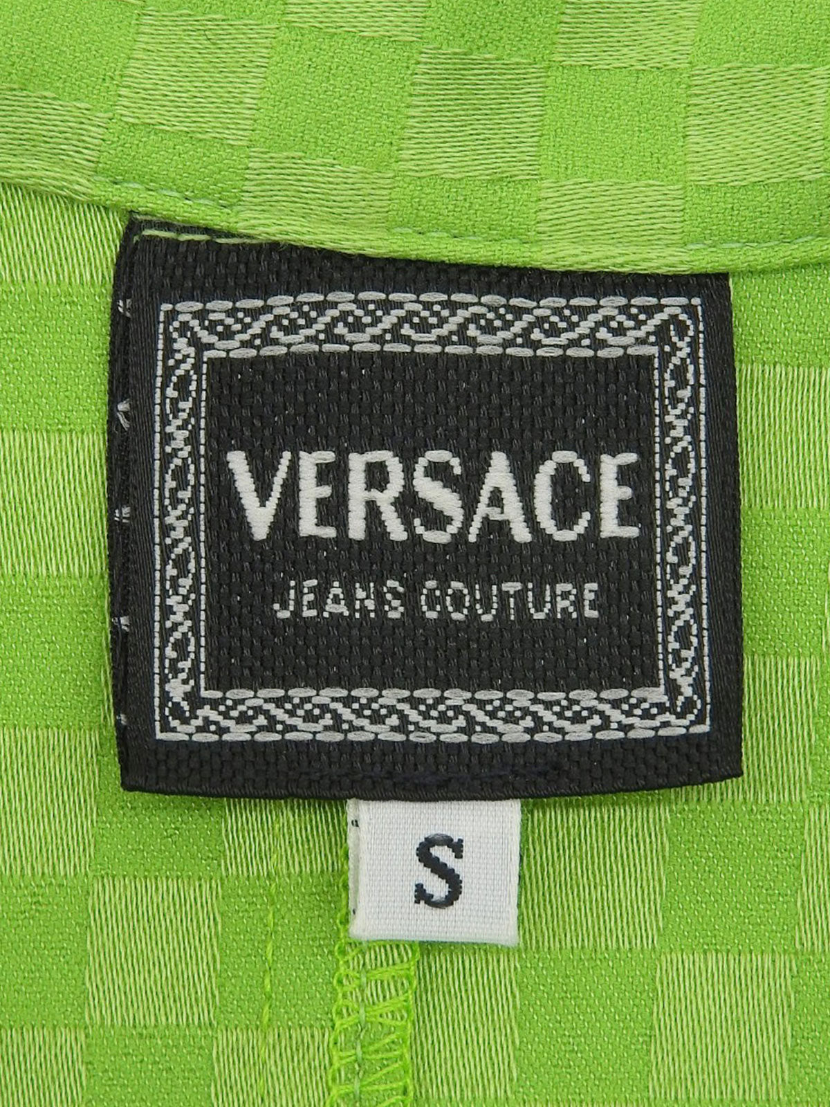 Patterned zip-up jacket in yellow-green