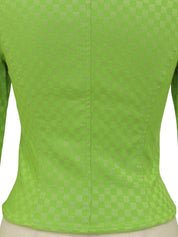 Patterned zip-up jacket in yellow-green