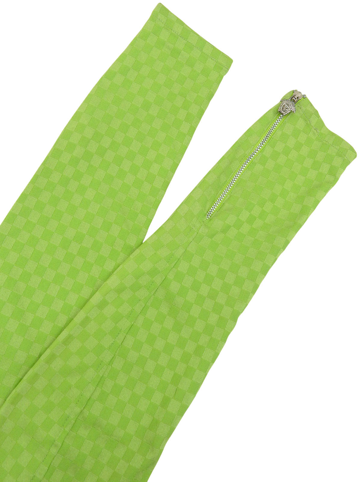 Patterned zip-up jacket in yellow-green