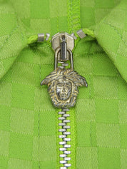 Patterned zip-up jacket in yellow-green