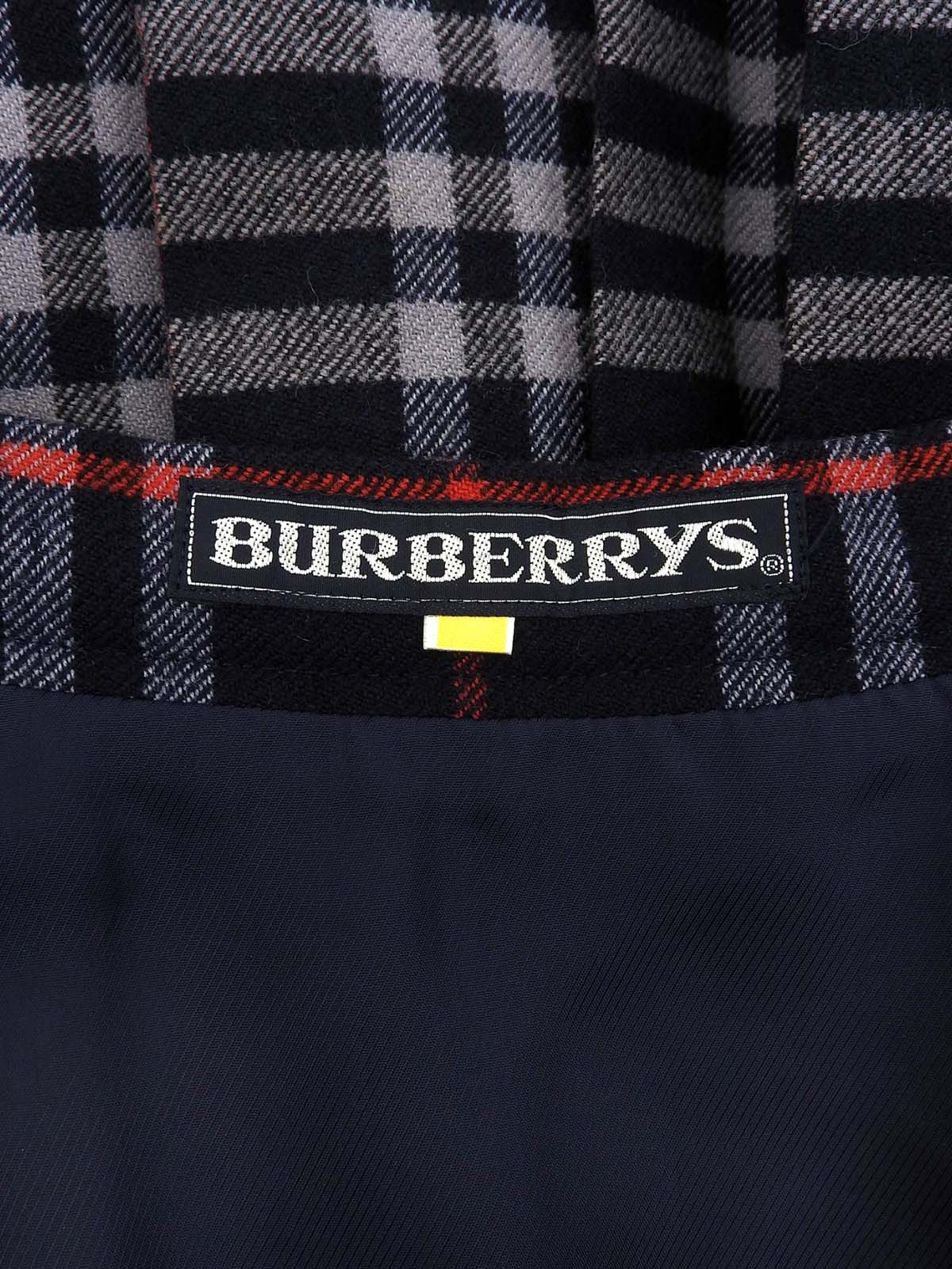 Navy wool Nova check pattern pleated skirt