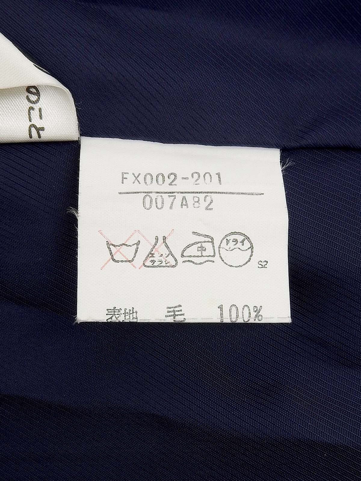 Navy wool Nova check pattern pleated skirt