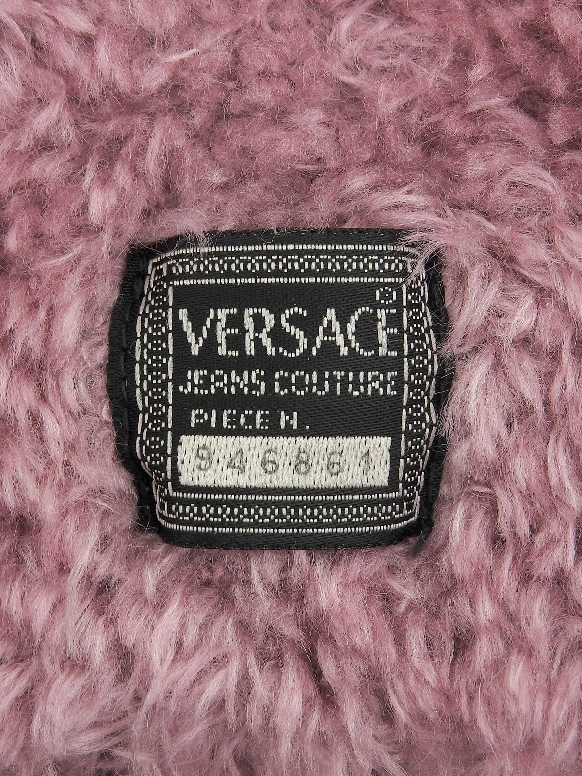 Mohair short zip-up fur jacket in pink