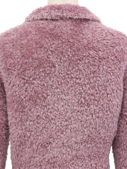 モヘアショートジップアップファージャケット ピンク