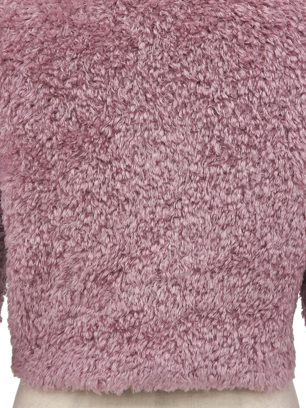 Mohair short zip-up fur jacket in pink