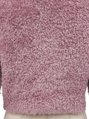 Mohair short zip-up fur jacket in pink