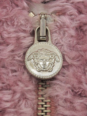 モヘアショートジップアップファージャケット ピンク