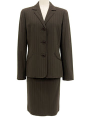 Striped Pattern Logo Button Set-up #42 Dark Brown