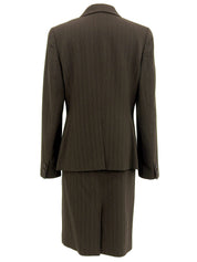 Striped Pattern Logo Button Set-up #42 Dark Brown