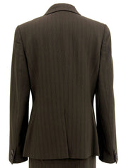 Striped Pattern Logo Button Set-up #42 Dark Brown