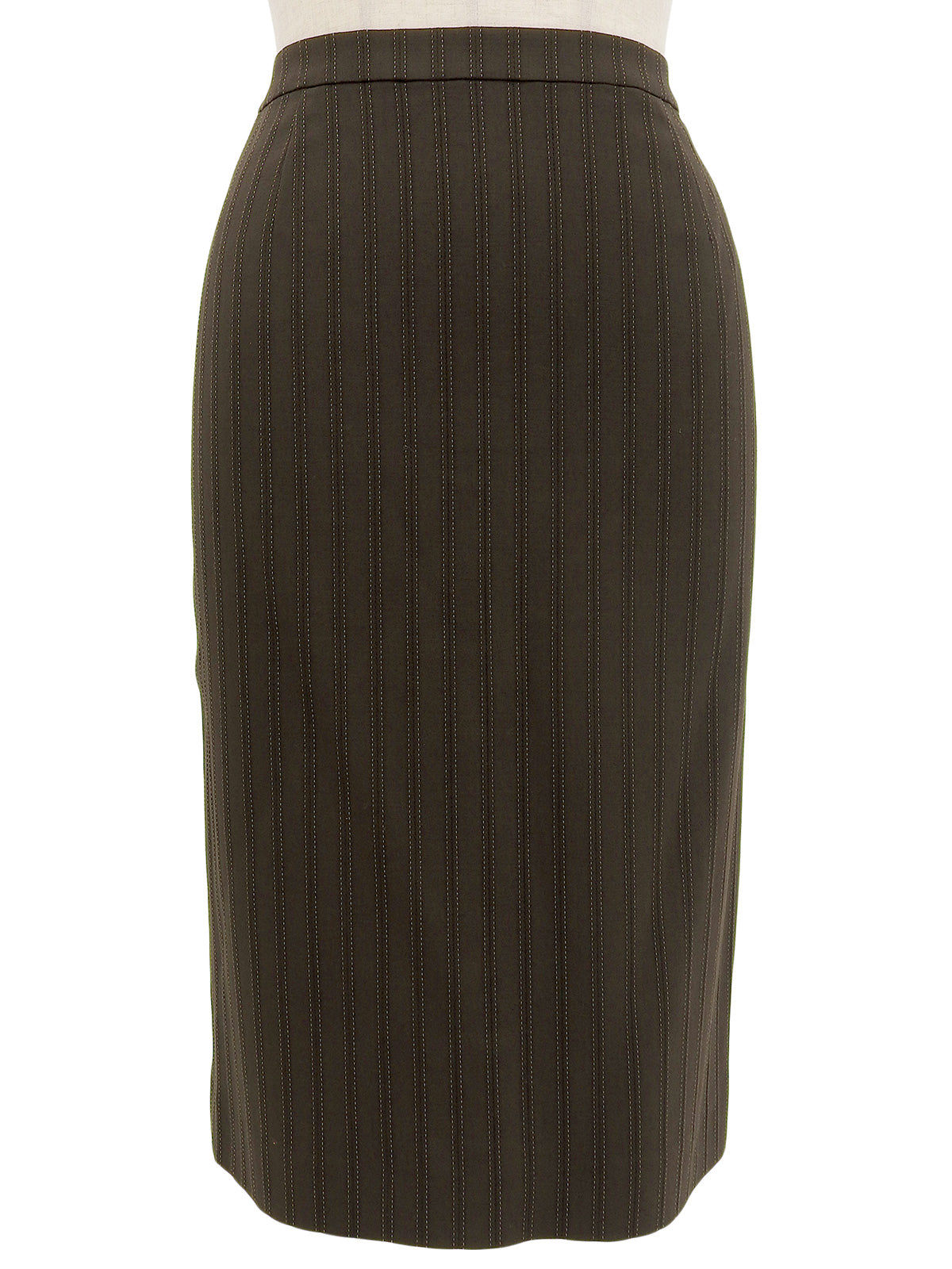 ストライプパターンロゴボタンセットアップ ダークブラウン