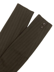 ストライプパターンロゴボタンセットアップ ダークブラウン