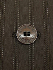 Striped Pattern Logo Button Set-up #42 Dark Brown