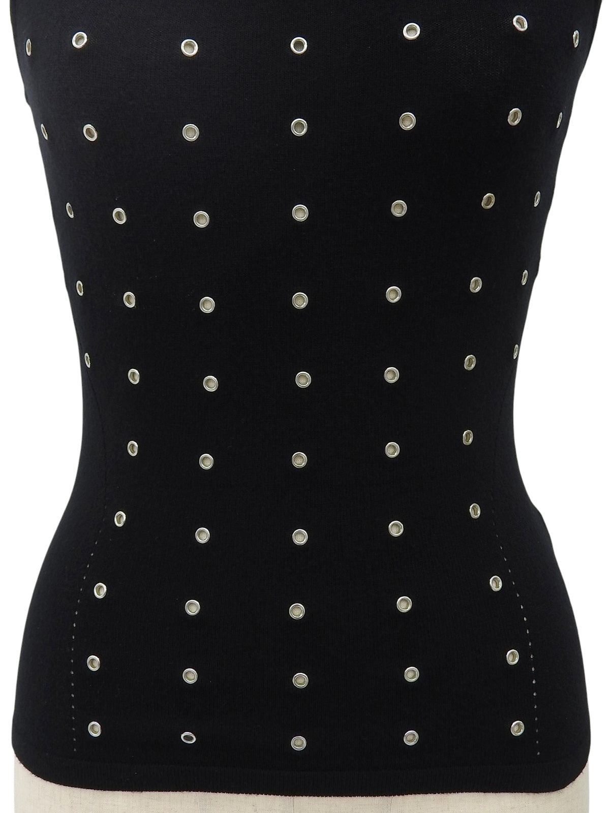 Design Sleeveless Knit Top in Black