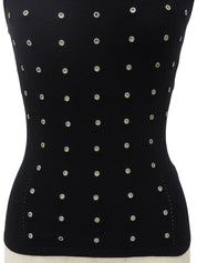 Design Sleeveless Knit Top in Black