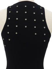 デザインノースリーブニットトップス ブラック