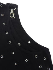 Design Sleeveless Knit Top in Black