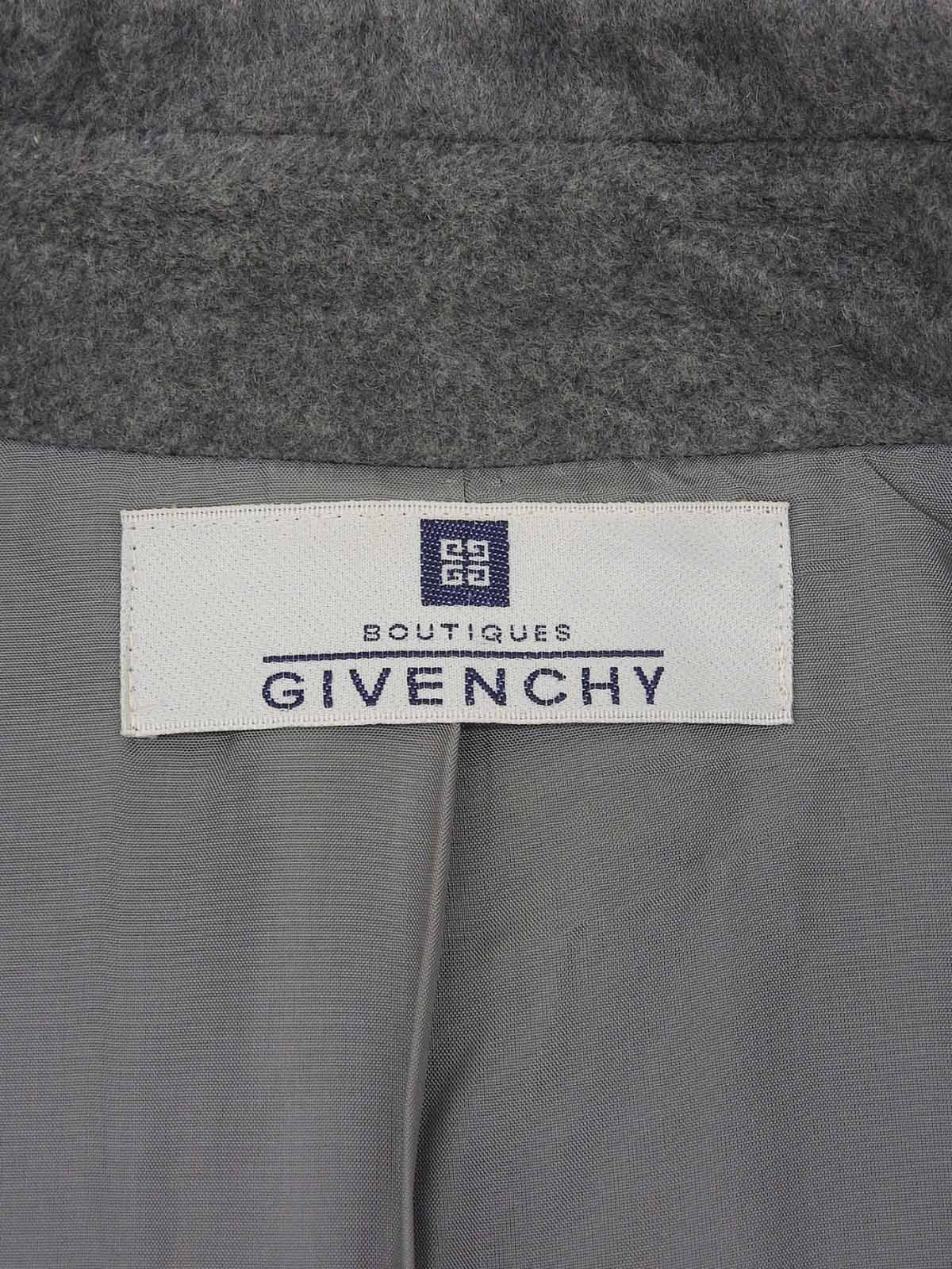 ウールロゴボタンロングコート ライトグレー